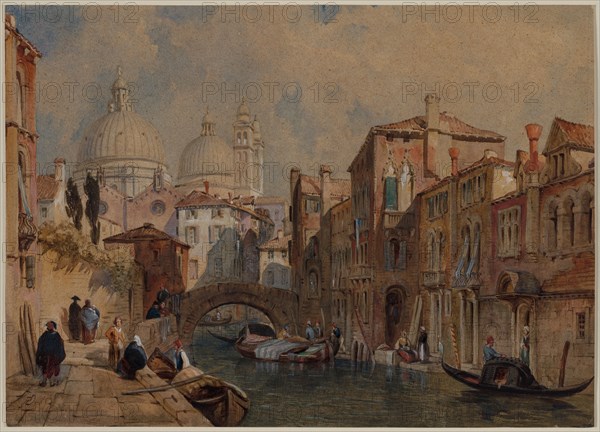 View of Venice: The Dome of Santa Maria della Salute Seen from the Rear of the Da Mula Palace, looking Eastward, 1853. Frank Dillon (British, 1823-1909). Watercolor; sheet: 47.2 x 65.7 cm (18 9/16 x 25 7/8 in.).