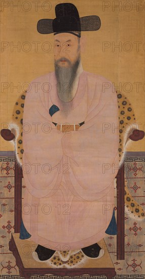 Portrait of an Official, 1700s-1800s. Korea, Joseon dynasty (1392-1910). Ink and color on silk; framed: 159.5 x 91 cm (62 13/16 x 35 13/16 in.); painting only: 146 x 76.6 cm (57 1/2 x 30 3/16 in.); with borders: 156.3 x 86.5 cm (61 9/16 x 34 1/16 in.).