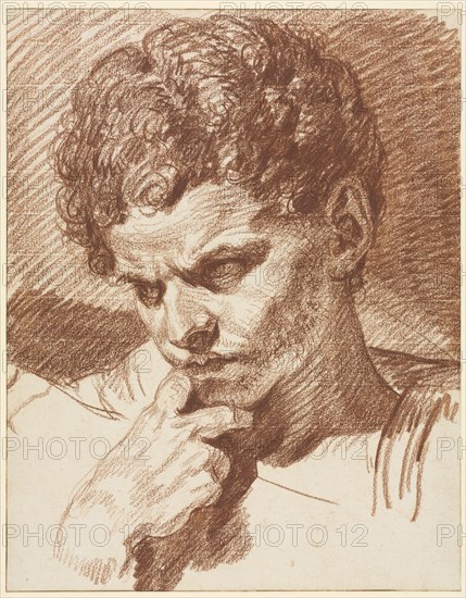Head of Caracalla, c. 1768. Jean-Baptiste Greuze (French, 1725-1805). Red chalk on cream laid paper; sheet: 38.8 x 30.3 cm (15 1/4 x 11 15/16 in.); secondary support: 45.6 x 37.1 cm (17 15/16 x 14 5/8 in.).
