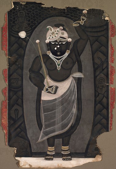 Sri Nathaji, mid 1800s. India, Udaipur, Kotah school, 19th century. Ink and color on paper; overall: 24.5 x 17.2 cm (9 5/8 x 6 3/4 in.).