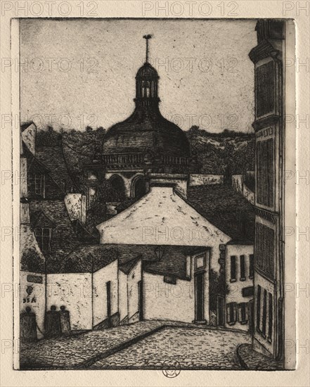 Six Etchings: Notre Dame Street, Pontoise, 1895. Paul Gachet (French, 1828-1909). Etching; sheet: 32.6 x 24.9 cm (12 13/16 x 9 13/16 in.); platemark: 15.5 x 12.7 cm (6 1/8 x 5 in.)