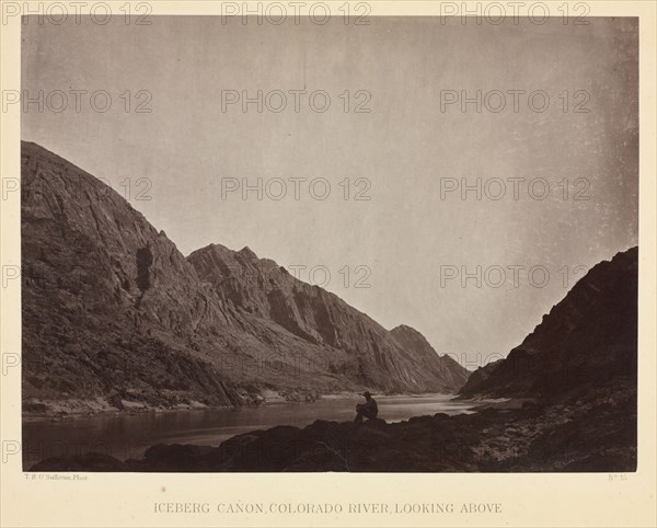 Iceberg Canyon, Colorado River Looking Above, c. 1871. Timothy H. O'Sullivan (American, 1840-1882). Albumen print from wet collodion negative; image: 20.2 x 27.3 cm (7 15/16 x 10 3/4 in.); mounted: 35.5 x 45.7 cm (14 x 18 in.); matted: 50.8 x 61 cm (20 x 24 in.)