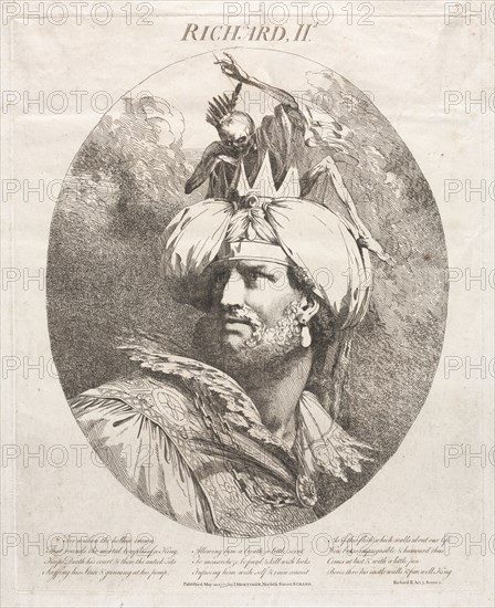 Richard II, 1775. John Hamilton Mortimer (British, 1740-1779). Etching in brown ink; sheet: 57.3 x 40.8 cm (22 9/16 x 16 1/16 in.); image: 34.1 x 28 cm (13 7/16 x 11 in.); platemark: 39.9 x 32.4 cm (15 11/16 x 12 3/4 in.)