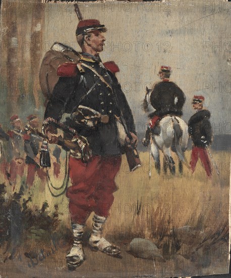 Soldiers, c. 1892. Édouard Detaille (French, 1848-1912). Oil on panel; unframed: 20.7 x 17.2 cm (8 1/8 x 6 3/4 in.)