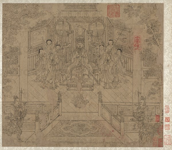 Album of Daoist and Buddhist Themes: Procession of Daoist Deities: Leaf 1, 1200s. China, Southern Song dynasty (1127-1279). Album, ink on paper (fifty leaves); sheet: 34.2 x 38.4 cm (13 7/16 x 15 1/8 in.); mounted: 38.9 x 41.5 cm (15 5/16 x 16 5/16 in.).