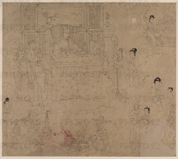 Album of Daoist and Buddhist Themes: Kings of Hells: Leaf 28, 1200s. China, Southern Song dynasty (1127-1279). Album, ink on paper (fifty leaves); sheet: 34 x 38.3 cm (13 3/8 x 15 1/16 in.).