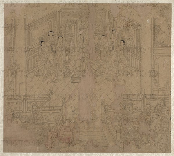 Album of Daoist and Buddhist Themes: Procession of Daoist Deities: Leaf 2, 1200s. China, Southern Song dynasty (1127-1279). Album, ink on paper (fifty leaves); sheet: 34.2 x 38.4 cm (13 7/16 x 15 1/8 in.).