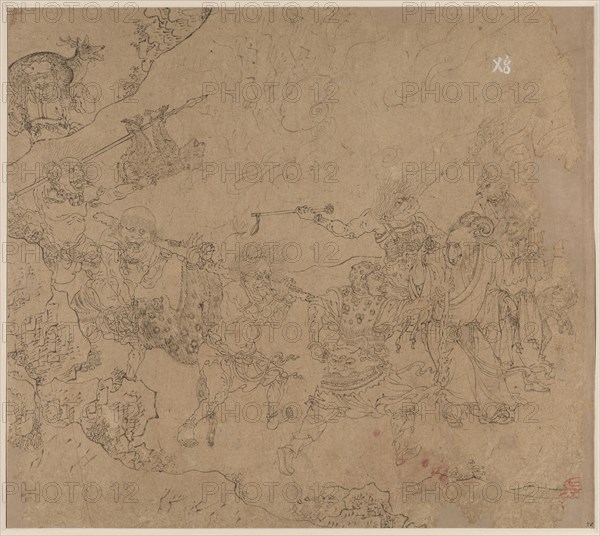 Album of Daoist and Buddhist Themes: Search the Mountain: Leaf 45, 1200s. China, Southern Song dynasty (1127-1279). Album, ink on paper (fifty leaves); sheet: 34.1 x 38.4 cm (13 7/16 x 15 1/8 in.).
