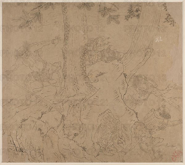 Album of Daoist and Buddhist Themes: Search the Mountain: Leaf 46, 1200s. China, Southern Song dynasty (1127-1279). Album, ink on paper (fifty leaves); sheet: 34.1 x 38.4 cm (13 7/16 x 15 1/8 in.).