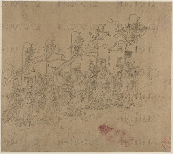 Album of Daoist and Buddhist Themes: Procession of Daoist Deities: Leaf 5