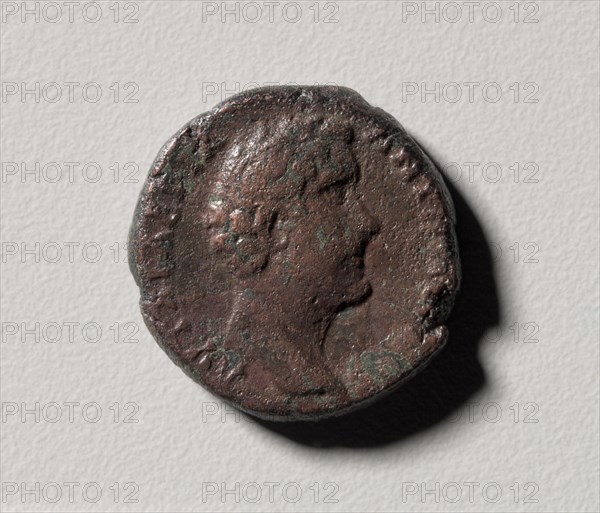 Profile Head of Antoninus Pius of Nicopolis (Nikopolis) ad Istrum (obverse) , 138-161. Moesia Inferior, near modern Veliko Tarnovo Bulgaria, 2nd century. Bronze; diameter: 2.5 cm (1 in.).