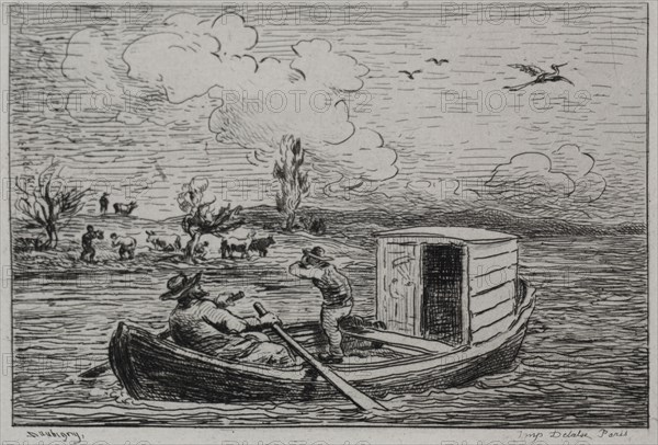 The Boat Trip: Le Mot de Cambronne (The Slanging Match), 1861. Charles François Daubigny (French, 1817-1878). Etching with chine collé; sheet: 31.7 x 44.6 cm (12 1/2 x 17 9/16 in.); platemark: 14 x 19.1 cm (5 1/2 x 7 1/2 in.).