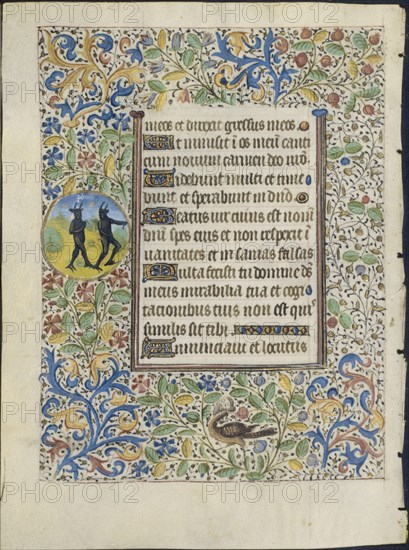 Leaf from a Book of Hours: Two Devils (verso), c. 1460. Circle of Coëtivy Master (French). Ink, tempera and gold on vellum; leaf: 19.7 x 14.3 cm (7 3/4 x 5 5/8 in.)