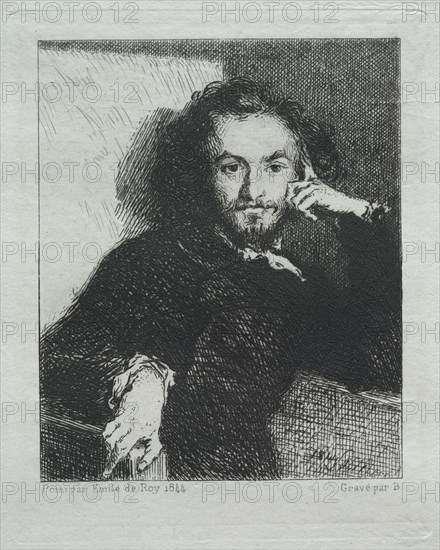 Baudelaire, after Emil de Roy, 1869. Félix Bracquemond (French, 1833-1914). Etching and drypoint; sheet: 30 x 21.4 cm (11 13/16 x 8 7/16 in.); platemark: 10.8 x 8.6 cm (4 1/4 x 3 3/8 in.)