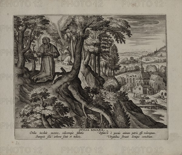Otilia Bavara. Adriaen Collaert (Flemish, 1560-1618), after Maarten de Vos (Flemish, 1532-1603). Engraving; sheet: 22.6 x 27.9 cm (8 7/8 x 11 in.); platemark: 17.7 x 21.9 cm (6 15/16 x 8 5/8 in.).