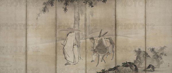 Su Shi (So Shoku), early 1600s. Unkoku Togan (Japanese, 1547-1618). Pair of six-fold screens; ink, light color, and gold on paper; image: 155.5 x 360 cm (61 1/4 x 141 3/4 in.); overall: 172 x 374 cm (67 11/16 x 147 1/4 in.).