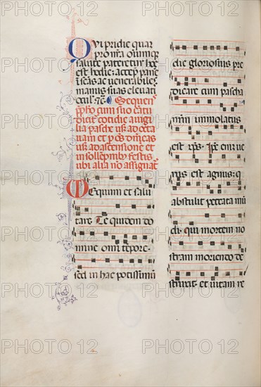 Missale: Fol. 178v: Music for various ordinary prayers, 1469. Bartolommeo Caporali (Italian, c. 1420-1503), assisted by Giapeco Caporali (Italian, d. 1478). Ink; overall: 35 x 25 cm (13 3/4 x 9 13/16 in.)
