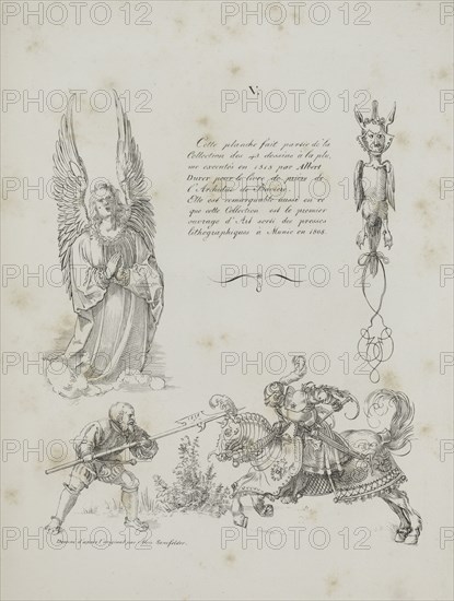 Art of the Lithograph: Three Designs from Dürer’s Prayer Book, Plate V , 1819. Alois Senefelder (German, 1771-1834). Lithograph; sheet: 29.9 x 23 cm (11 3/4 x 9 1/16 in.); image: 20.5 x 15.9 cm (8 1/16 x 6 1/4 in.).