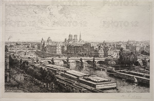 View from the Louvre, 1882. Maxime Lalanne (French, 1827-1886). Etching; sheet: 24.7 x 35.4 cm (9 3/4 x 13 15/16 in.); platemark: 18.5 x 28.7 cm (7 5/16 x 11 5/16 in.)