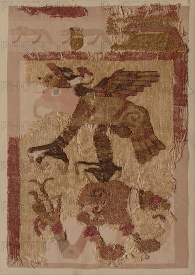 Textile Fragment, c. 50-650. Peru, Moche, north coast, 1st-7th century. Cotton and camelid fiber; overall: 43.2 x 27.6 cm (17 x 10 7/8 in.)