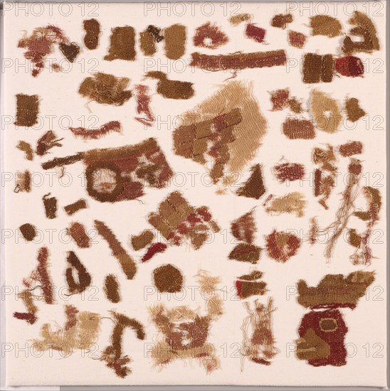 Loose Textile Fragments, c. 50-650. Peru, Moche, north coast, 1st-7th century. Cotton and camelid fiber