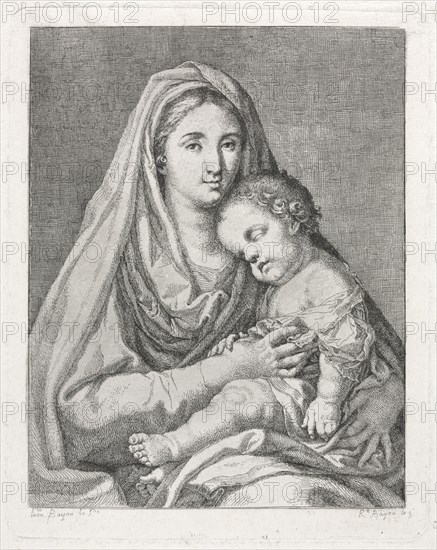 Madonna and Child (after Francisco Bayeu y Subias). Ramón Bayeu y Subias (Spanish, 1746-1793), after Francisco Bayeu Y Subias (Spanish, 1734-1795). Etching; sheet: 32.1 x 22.6 cm (12 5/8 x 8 7/8 in.); platemark: 20.9 x 16.5 cm (8 1/4 x 6 1/2 in.).