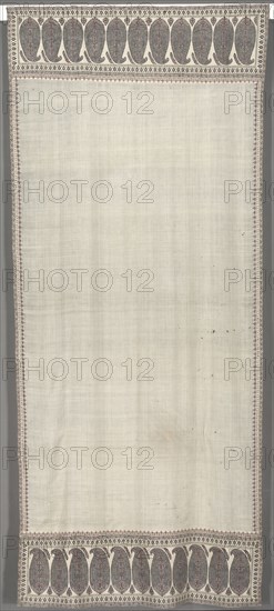 Long Shawl, c. 1812. India, Kashmir, 19th century. 2/2 twill tapestry weave, double interlocked; wool; overall: 311.2 x 135.9 cm (122 1/2 x 53 1/2 in.)