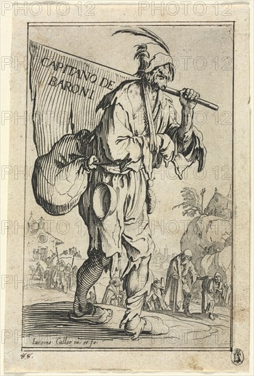 The Beggars: Frontispiece: Captain of the Barons, c. 1623. Jacques Callot (French, 1592-1635). Etching
