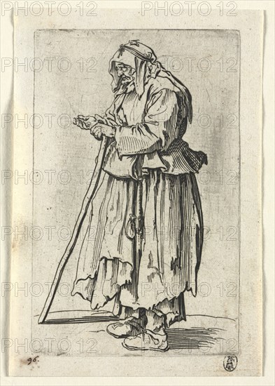 The Beggars: Beggar Woman Coming to Receive Alms, c. 1623. Jacques Callot (French, 1592-1635). Etching; paper: 15.6 x 10.6 cm (6 1/8 x 4 3/16 in.); plate: 13.7 x 8.8 cm (5 3/8 x 3 7/16 in.).