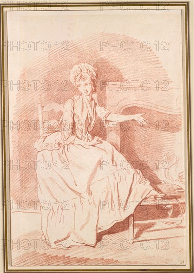 L'Invite, 1775. Louis Rolland Trinquesse (French, ca. 1746-ca. 1800). Sanguine on white woven paper; sheet: 36 x 24.5 cm (14 3/16 x 9 5/8 in.).