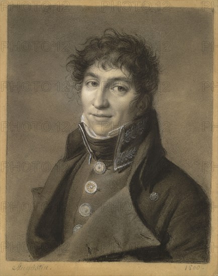 Portrait of a Man, 1800. Jean-Baptiste Jacques Augustin (French, 1759-1832). Black chalk with stumping heightened with white gouache on light brown wove paper; sheet: 22.1 x 17.5 cm (8 11/16 x 6 7/8 in.); image: 20.3 x 16 cm (8 x 6 5/16 in.).