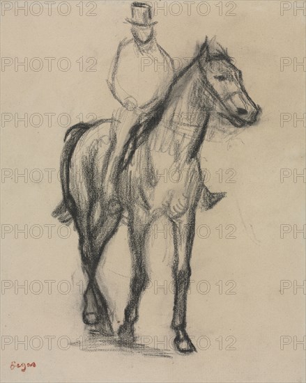 Horse and Rider, c. 1890. Edgar Degas (French, 1834-1917). Black chalk; sheet: 29.5 x 24.3 cm (11 5/8 x 9 9/16 in.).