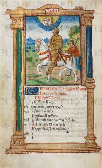 Printed Book of Hours (Use of Rome): fol. 6v, May calendar illustration, 1510. Guillaume Le Rouge (French, Paris, active 1493-1517). 112 Printed folios on parchment, bound