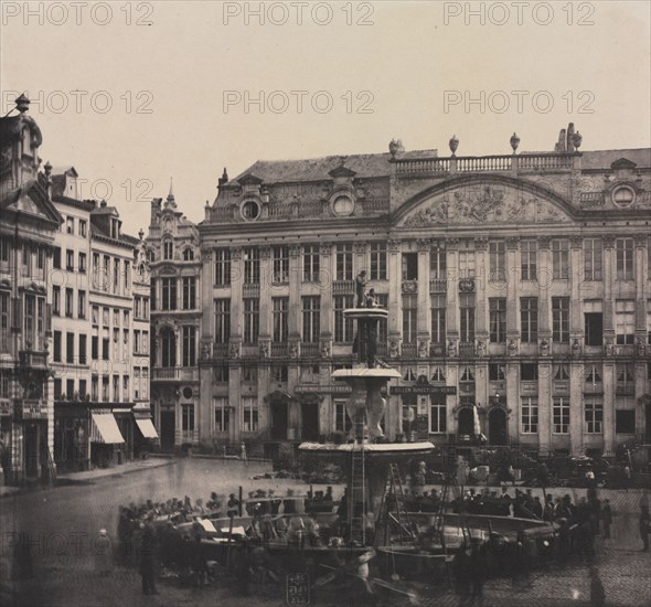 Untitled (Construction of Commemorative Fountain), July 1856. Louis Pierre Théophile Dubois de Nehaut (Belgian, 1799-1872). Salted paper print from wet collodion negative; image: 26.3 x 28.2 cm (10 3/8 x 11 1/8 in.); mounted: 50 x 65.4 cm (19 11/16 x 25 3/4 in.); paper: 26.3 x 28.2 cm (10 3/8 x 11 1/8 in.); matted: 55.9 x 66 cm (22 x 26 in.).