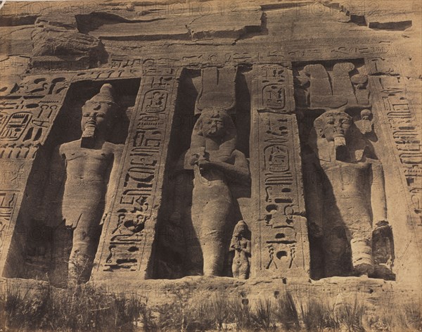 Temple of Abu Simbel, 1856. Robert Murray (British, 1822-1893). Salted paper print from paper negative; image: 18.2 x 23.2 cm (7 3/16 x 9 1/8 in.); mounted: 30.4 x 39 cm (11 15/16 x 15 3/8 in.); paper: 18.2 x 23.2 cm (7 3/16 x 9 1/8 in.); matted: 40.6 x 50.8 cm (16 x 20 in.)