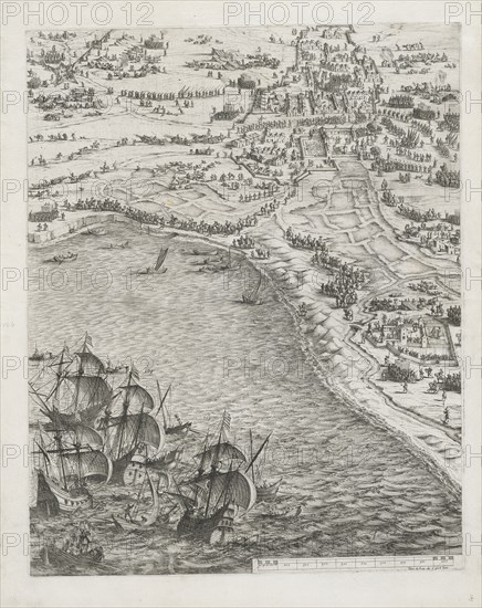 The Siege of La Rochelle: Plate 12, 1628-1630. Jacques Callot (French, 1592-1635). Etching; sheet: 64.2 x 55.9 cm (25 1/4 x 22 in.); platemark: 56.5 x 45 cm (22 1/4 x 17 11/16 in.)