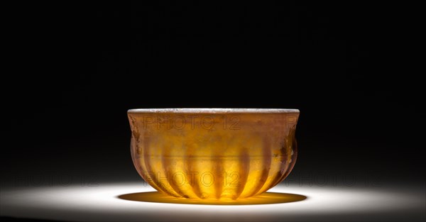 Ribbed Glass Bowl, 1st century. Roman, 1st century. Glass; diameter: 6.5 cm (2 9/16 in.).