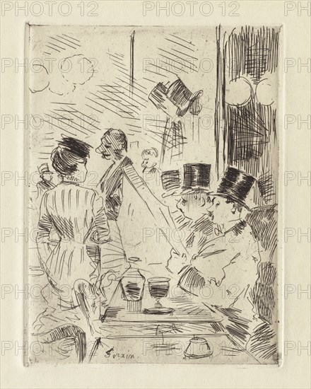 The Café of the New Athens, c. 1876. Jean Louis Forain (French, 1852-1931). Etching; sheet: 25.1 x 18 cm (9 7/8 x 7 1/16 in.); platemark: 15.9 x 11.9 cm (6 1/4 x 4 11/16 in.)