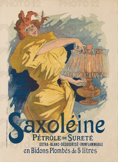 Les Maitres de L'Affiche: Pl. 13, Saxoléine, 1895. Jules Chéret (French, 1836-1932). Color lithograph; sheet: 39.8 x 29 cm (15 11/16 x 11 7/16 in.); image: 28.1 x 20.6 cm (11 1/16 x 8 1/8 in.)