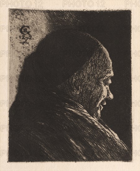Head of an Old Man, 1872. Henri Charles Guérard (French, 1846-1897). Etching with drypoint; sheet: 18.9 x 19.1 cm (7 7/16 x 7 1/2 in.); platemark: 12.2 x 9.9 cm (4 13/16 x 3 7/8 in.).