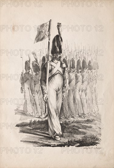 Military Costumes: Carabiners Sargent, General Guide , 1817-1818. Nicolas Toussaint Charlet (French, 1792-1845). Lithograph
