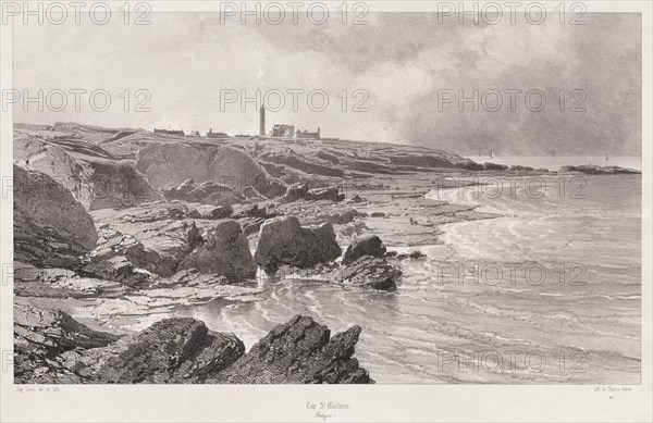 Cap St. Mathieu, 1846. Eugène Cicéri (French, 1813-1890). Lithograph on chine collé; sheet: 39.2 x 53.3 cm (15 7/16 x 21 in.); image: 23.7 x 40 cm (9 5/16 x 15 3/4 in.)