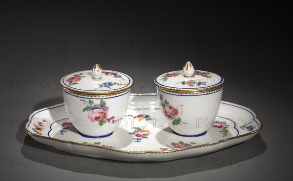 Jam Pots on Stand, c. 1760's. Sèvres Porcelain Manufactory (French, est. 1740). Porcelain; overall: 12.4 x 66.3 x 24.4 cm (4 7/8 x 26 1/8 x 9 5/8 in.).