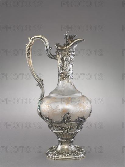 Ewer , c. 1850-1870. France, 19th century. Glass with silver gilt mounts; overall: 32 x 51 x 15.5 cm (12 5/8 x 20 1/16 x 6 1/8 in.).