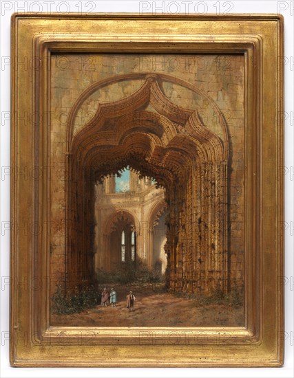 Ruined Church, c. 1840. Adrien Dauzats (French, 1804-1868). Oil on panel; unframed: 46.6 x 33.2 cm (18 3/8 x 13 1/16 in.)