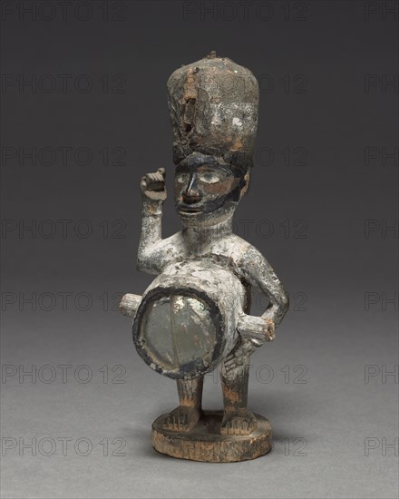 Figurine, late 1800s-early 1900s. Central Africa, Republic of the Congo, Kongo people. Wood and various other materials; overall: 17 x 7 x 6.5 cm (6 11/16 x 2 3/4 x 2 9/16 in.)