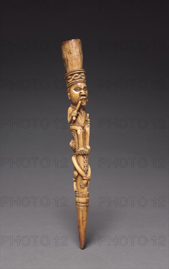 Scepter, late 1800s-early 1900s. Central Africa, Democratic Republic of the Congo (most likely), Cabinda, or Republic of the Congo, probably Yombe people. Ivory; overall: 28 x 2.5 x 4 cm (11 x 1 x 1 9/16 in.)