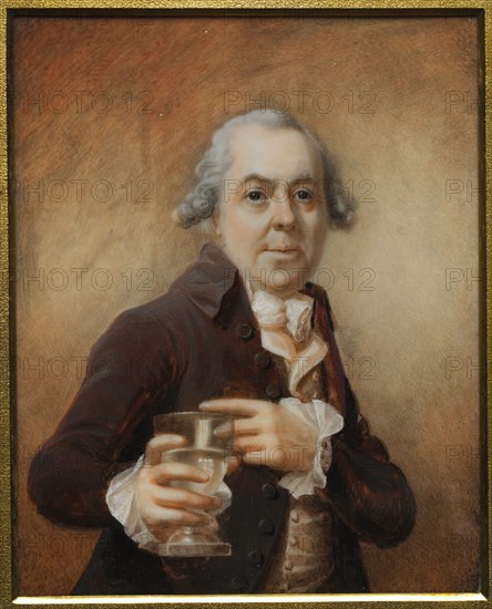 Portrait of a Man Holding a Glass, c. 1780s. Joseph Daniel (British, c. 1760-1803). Watercolor on ivory; image: 12.7 x 10.1 cm (5 x 4 in.); framed: 18.4 x 15.8 cm (7 1/4 x 6 1/4 in.).