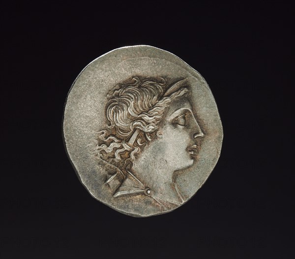 Indo-Greek Coin, c. 2nd-1st century BC. Afghanistan, Bactria, c. 2nd-1st century BC. Silver; diameter: 3.2 x 0.5 cm (1 1/4 x 3/16 in.).