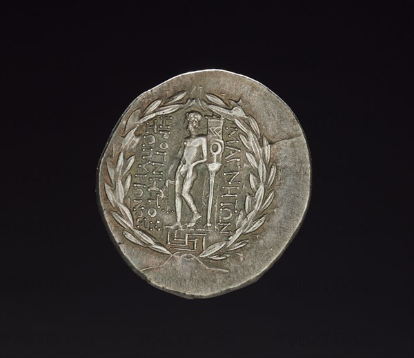 Indo-Greek Coin, 200-1. Afghanistan, Bactria, c. 2nd-1st century BC. Silver; diameter: 3.2 x 0.5 cm (1 1/4 x 3/16 in.).